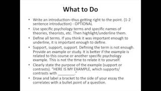 Intro to psychology essay questions