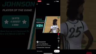 #3 Bryce Johnson-Player of the Game vs Marshall-18 pts, 4 reb, 4 assists