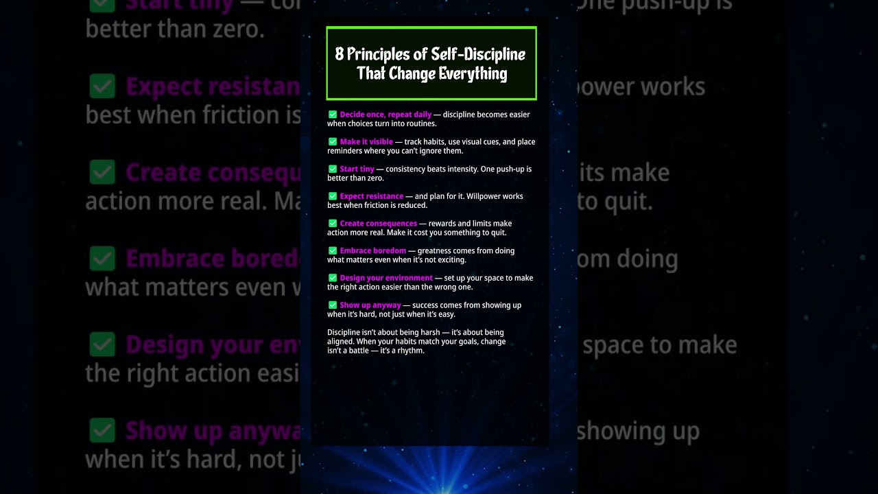 8 Principles of Self-Discipline That Change Everything 