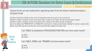 Oracle online certification exam questions and answers | Question 3 | Index and Namespace questions