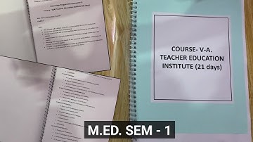 M.Ed. Teacher Education Institute Semester - 1 Practical File || MDU ||