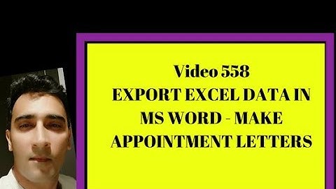 Learn Excel - Video 558 - VBA - Create Appointment letters in MS WORD