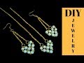 Beaded earrings.(pendant) How to make earrings. Beginner beading project. 10 minutes DIY earrings