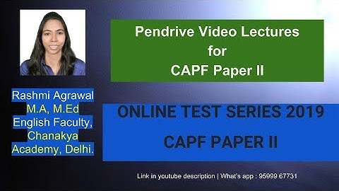 Online Test Series 2019 CAPF Paper II   (Download Test Paper) (Part - 4 )