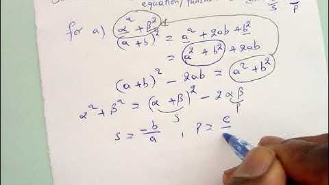 QUADRATIC EQUATIONS/ how to find sum and product. example 1.