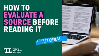 How to Evaluate a Source Before Reading It - Tutorial