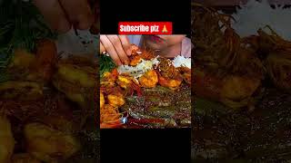 Eating spicy  shrimp curry spicy thai Eggplant curry foodchallenge #zcmasmr  #mukbang #shortvideo