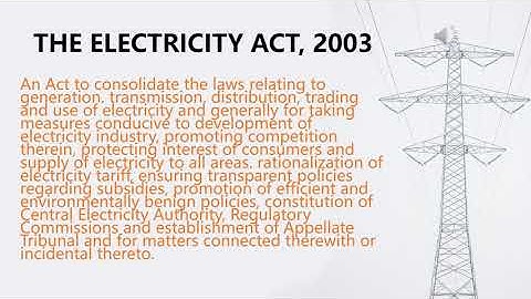 ELECTRICITY ACT, 2003