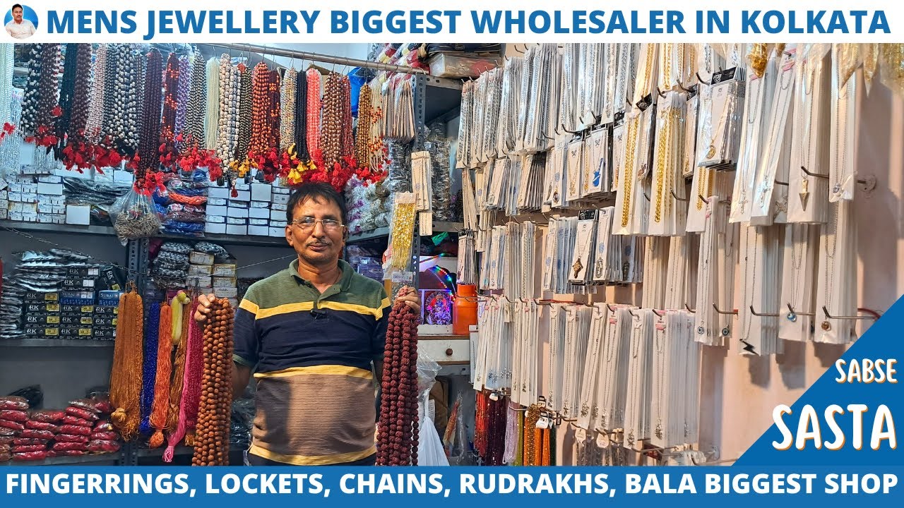 Mens Jewellery Wholesaler Cheapest Rate in Kolkata | Chains, Bracelets, Lockets, Rudraksh, Rings