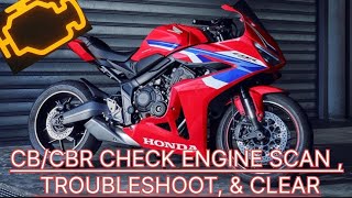 How to scan & clear code on Honda CB or CBR 650