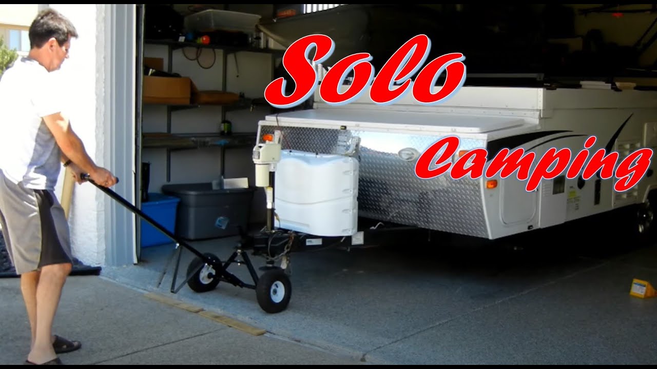 Winching A-Frame Pop-Up, Aliner, Camper In Garage With Winch 2500Lb From Harbor Freight Tools.