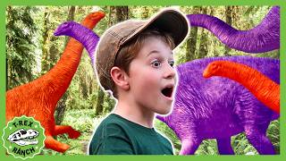 giant dinosaurs behind secret door kids dinosaur adventure