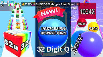 Ball Run 2048 Infinity ♾️ vs Jelly Run 2048 [32U High Score] vs Bounce Merge 3D 🔥 | Mega 2048 Merge