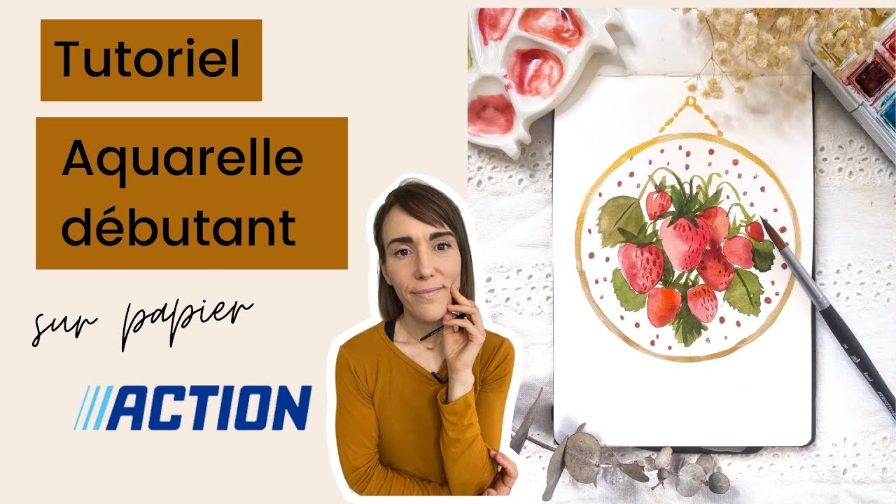 Aquarelle débutant facile et rapide: Cercle de fraises