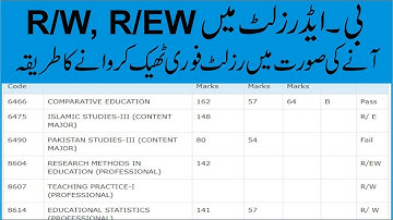 HOW TO QUICKLY CORRECT R/W OR R/EW IN B ED RESULT || B.ED RESULT CORRCTION IN QUICK WAY