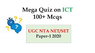 Mega Quiz on ICT | 100+ Mcqs | UGC NTA NET/SET Exam paper 1 2020 screenshot 3