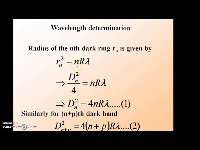 SOLVED: We consider Newton's rings experiment It consists of plano-convex  glass lens of index of refraction n 1.51 and radius 5.06 cm placed on flat  plate as shown When light of wavelength