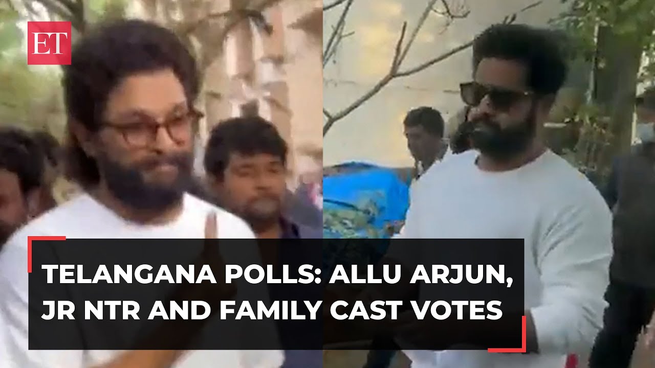 Allu Arjun, Jr NTR and family cast votes in Telangana Assembly elections