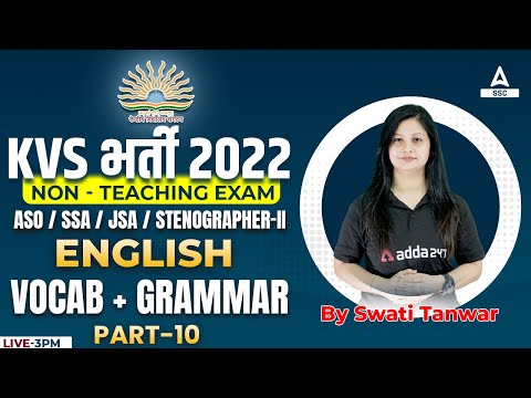 KVS Recruitment 2022 Non Teaching Staff | KVS English | Vocab + Grammar | Day 10