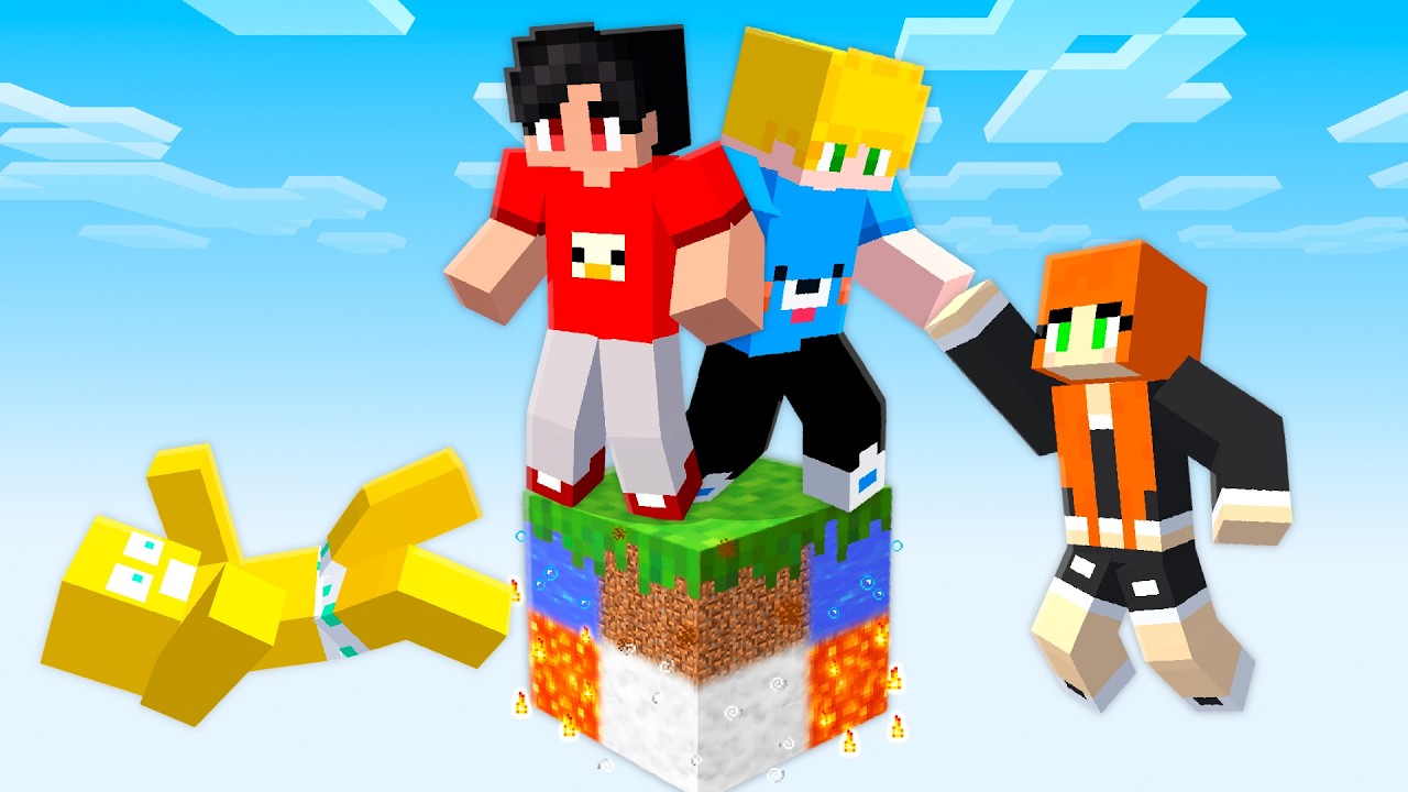 4 AMIGOS sobrevivendo a um BLOCO ELEMENTAL no minecraft