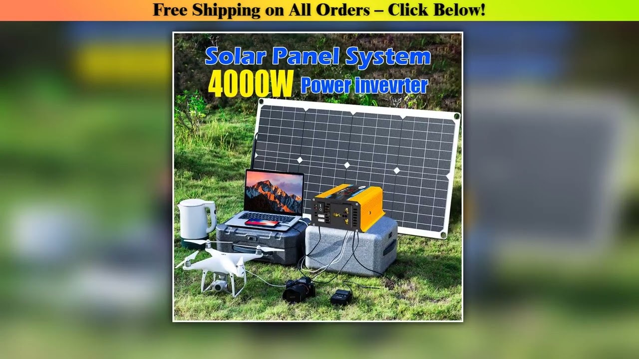 2000W Solar Panel Kit - 12V Battery Charger 4000W 110V/220V Inverter for Complete Home & Outdoor