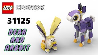 LEGO 31125 FANTASY FOREST CREATURES : DEAR AND RABBIT | LEGO Creator Virtual Build