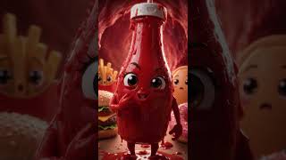 “Kitchup’s World: Adorable Food Characters 🍔🍟🍩”#funny#ai talking video#shorts#food story#ketchup