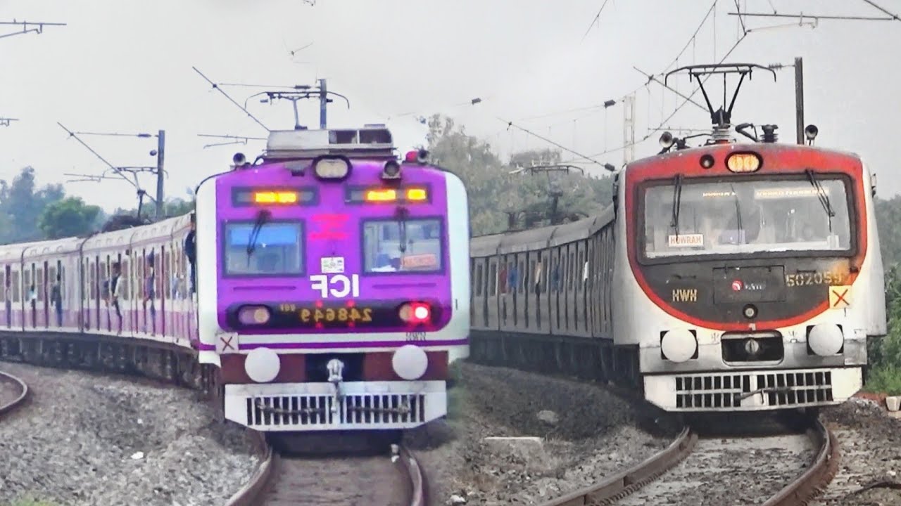 Beautiful Curvy EMU Local & Express Trains | PINK Medha+BEML EMU+Old Jessop EMU | Eastern Railways