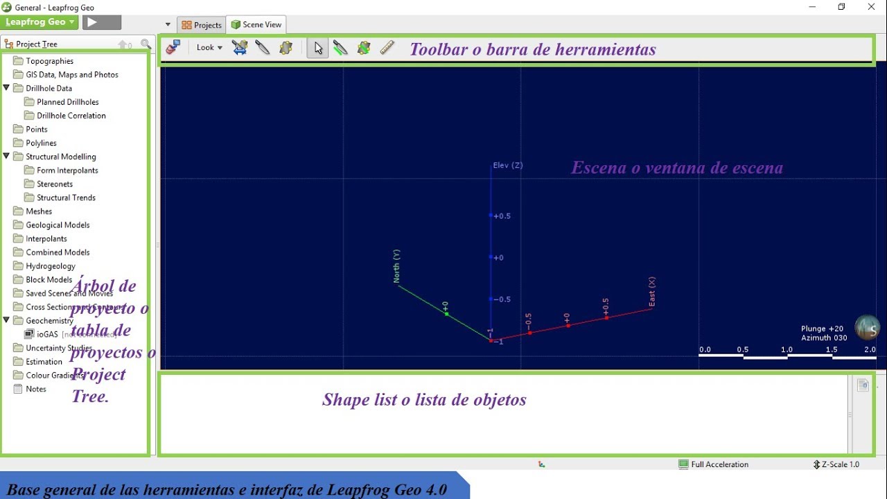Leapfrog Geo 4.0 - Sesión 1 Base general de las herramientas e interfaz.