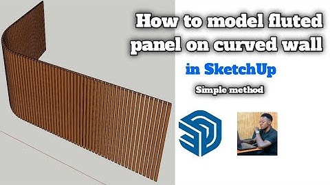 How to model fluted panel on curved wall in SketchUp