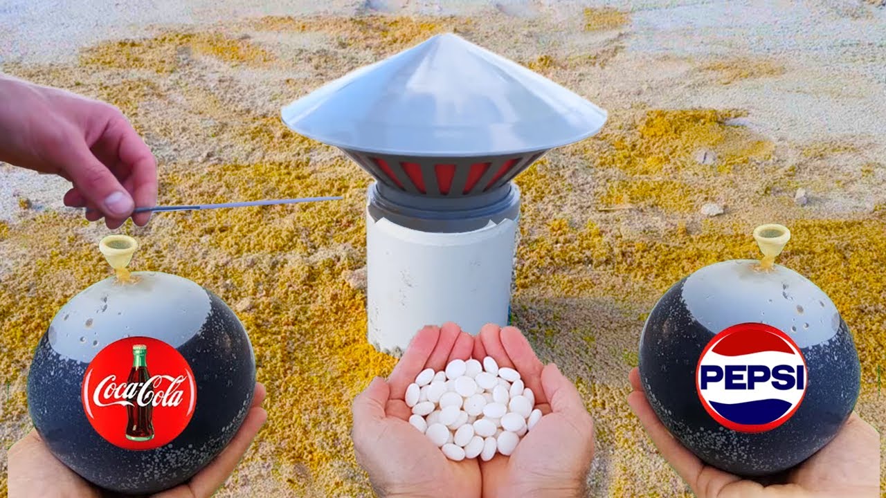 Experiments: Coke vs mentos in lamp-chimney