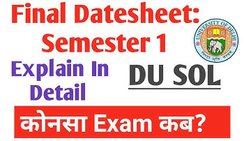SOL First Semester Final Datesheet release march 2023 | Du Sol first semester datesheet explain 2023