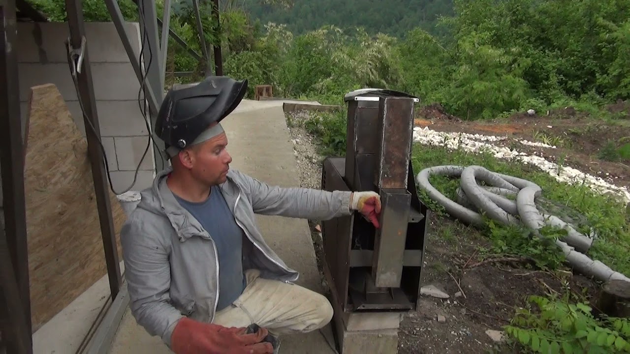 переделка и установка банной печи в парилку - YouTube