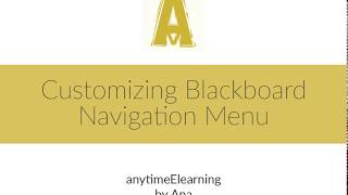 Customizing a Navigation Menu in Blackboard