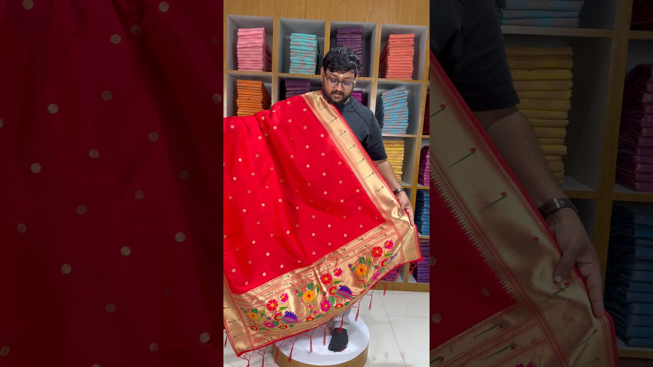 Pure Paithani Silk Weaving Zari Paithani Duppata