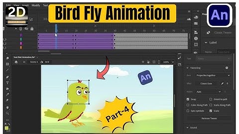 Bird Animation Part-4/adobe animate cc tutorial in hindi/how to make bird fly animation/tuni chidiya