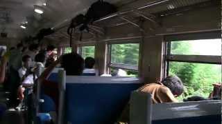 【HD】D51SLレトロみなかみ高崎行C61＋12系団臨とすれ違い撮影車内より