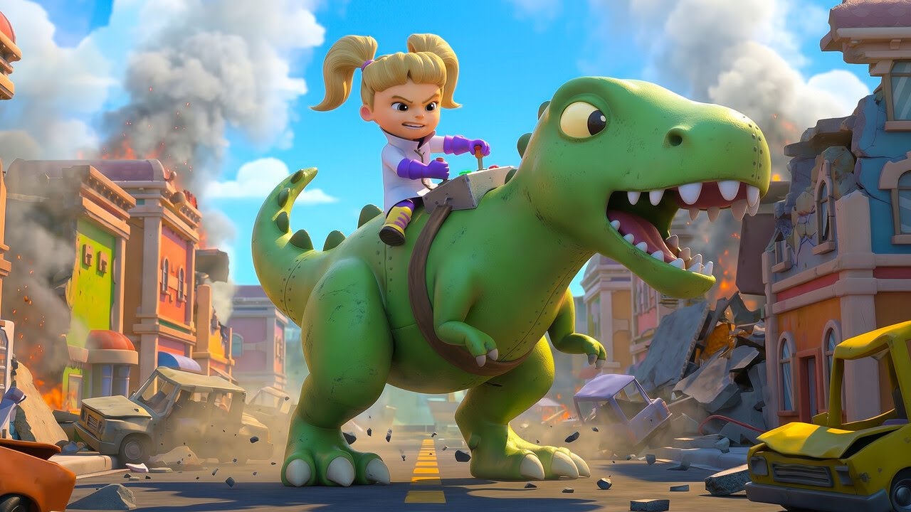 Команда спасателей против Гигантского ДИНОЗАВРА! Кто победит? | Спасательный отряд грузовиков