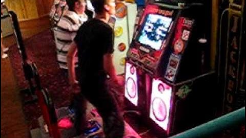 Myself and friend Mike Milne playing DDR at Celebration Station Year: 2004