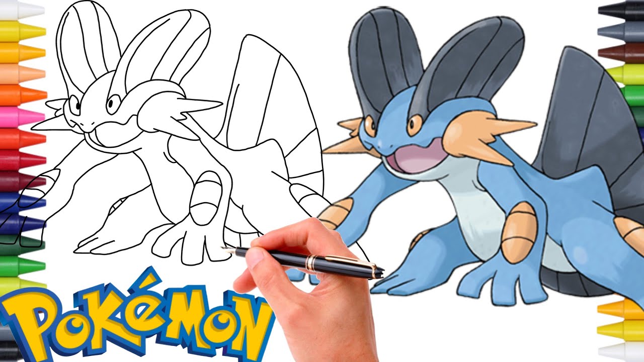 Comment Dessiner LE POKÉMON LAGGRON (Swampert) FACILEMENT ! 