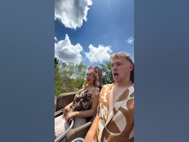 I told my rollercoaster fearing fiancé this wasn't 'that' fast #couple #prank