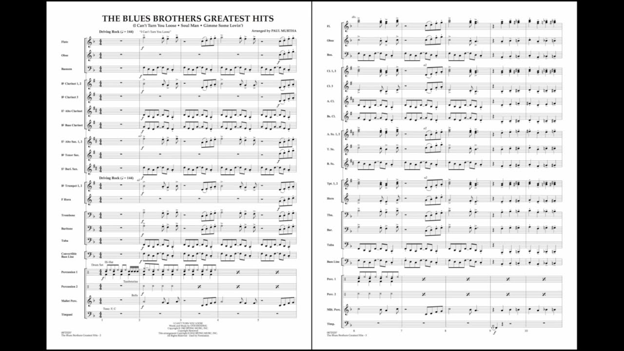 ブルース・ブラザース グレイテス・ヒット（3曲メドレー）【小編成 