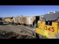 Montrose, Colorado, USA Union Pacific Railroad Train Switching.