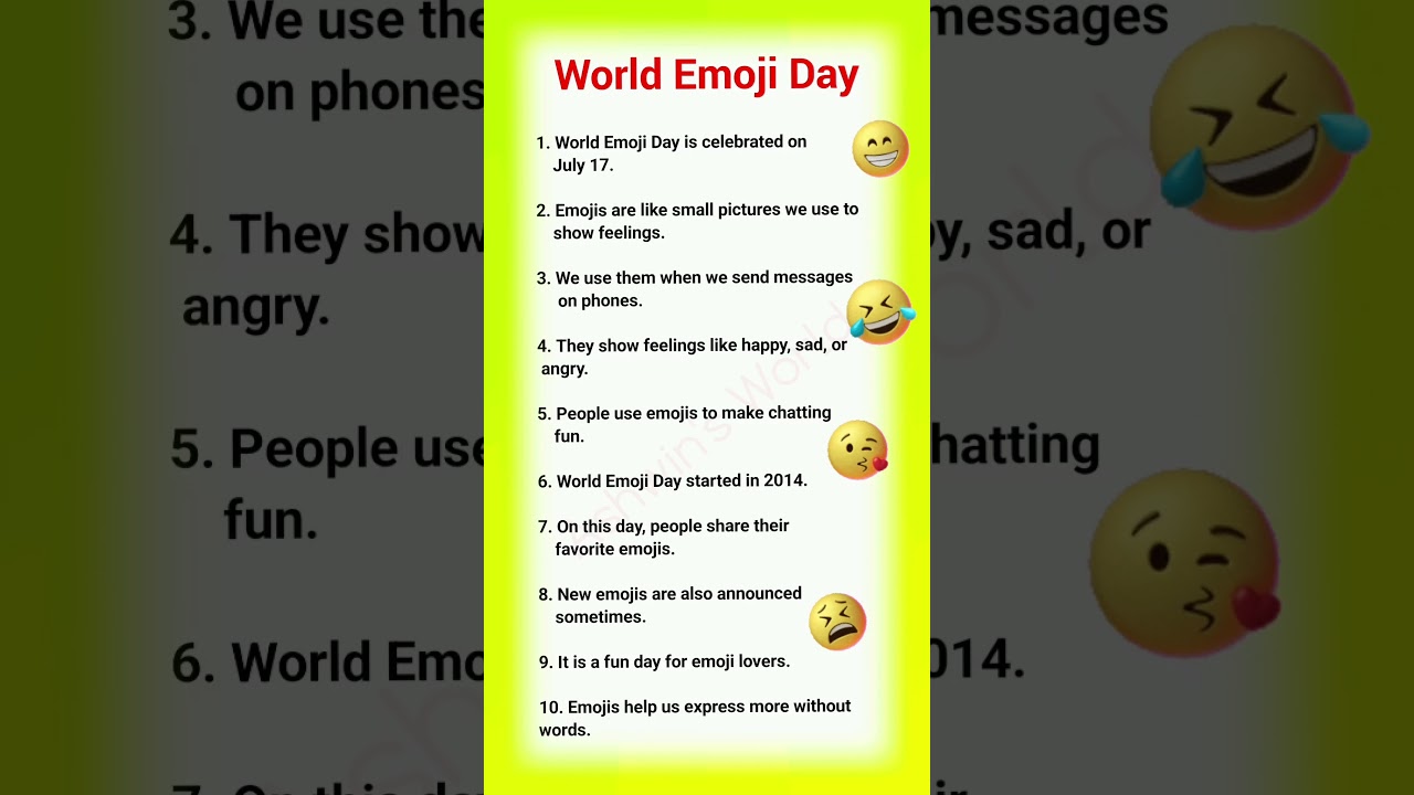 World Emoji Day | 10 Lines on World Emoji Day | About World Emoji Day