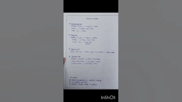 Salt Analysis - Tests for nitrite ion  - Chemistry (H) - Inorganic Practical