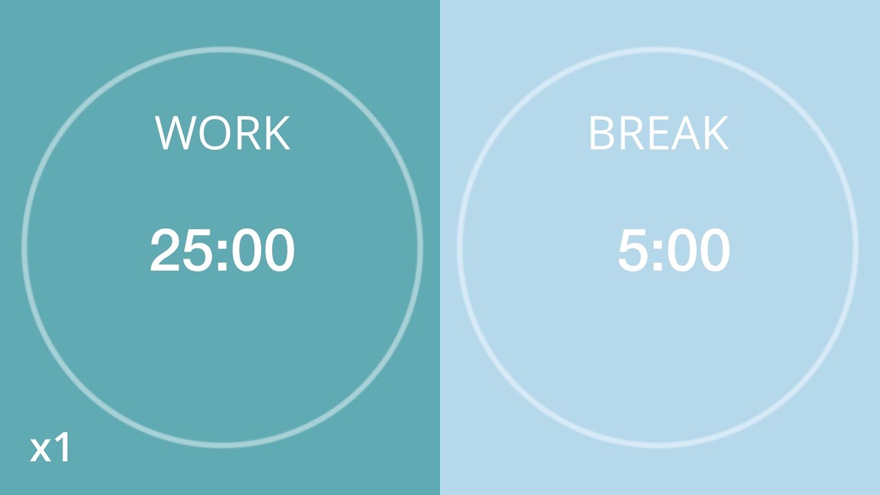 Pomodoro Timer 25/5 – 25 Minutes Focus, 5 Minutes Break (1 Cycle)