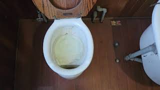 1910s Unknown Elephant Trunk toilet on a High Wooden Tank (Not Working)