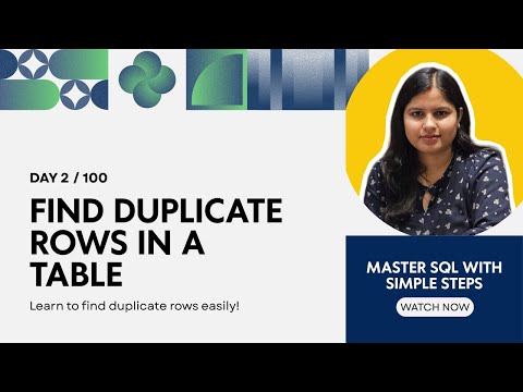 Day 2 | SQL Tutorial: How to Find Duplicate Rows in a Table – Step by Step | CodeWithIndu