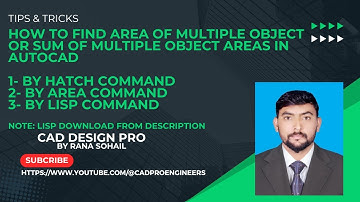 How to Find the Total Area of Multiple Objects in AutoCAD | Hatch, Area & LISP Command | #autocad