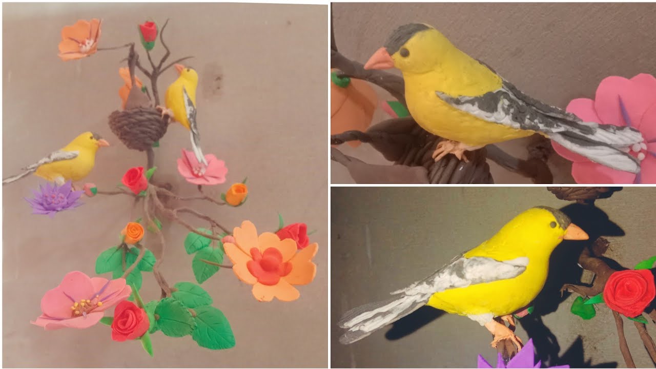 Stunning | DIY: Transform Your Home | with Goldfinch Clay Birds and Flower Decorations!